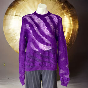 Roberto Cavalli Tiger Print Oversized Mohair Sweater Size 8